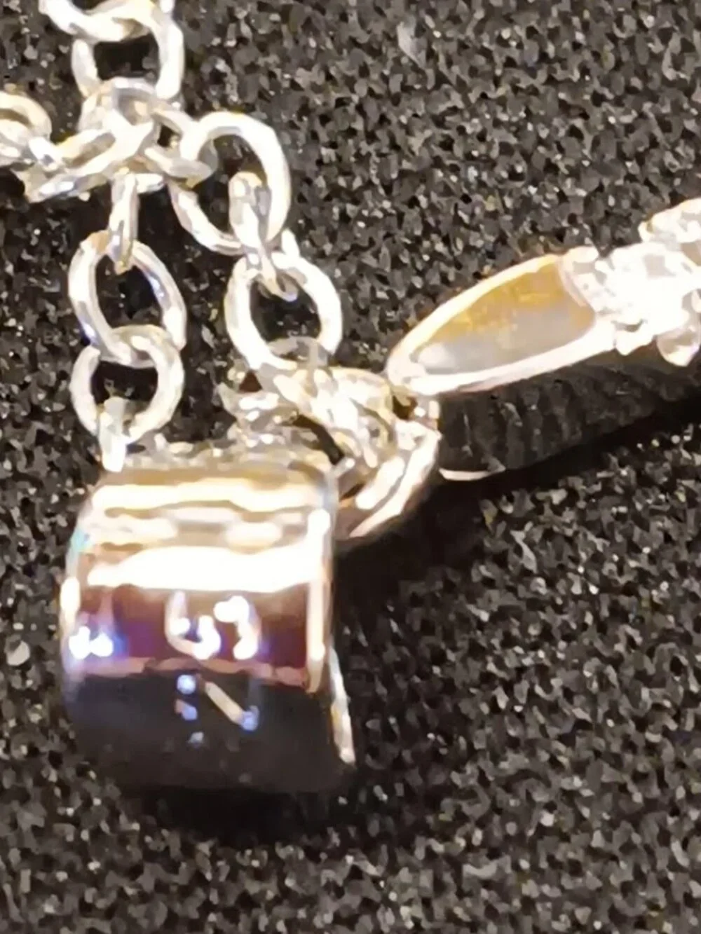 Dainty Crystal Sterling Bar pendant Necklace NEW! STUNNING !!